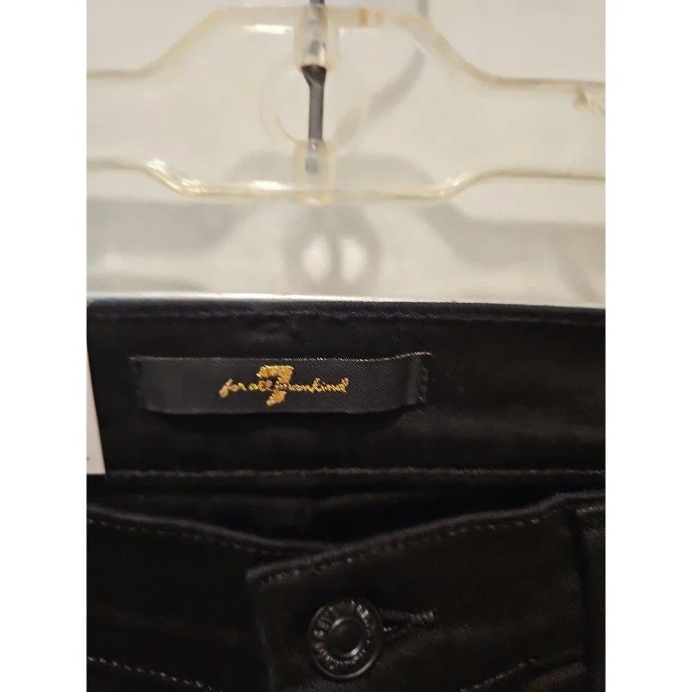 NWT 7 For All Mankind Black Gold Studded Embellished Skinny Jeans Size 27 - Picture 3 of 6